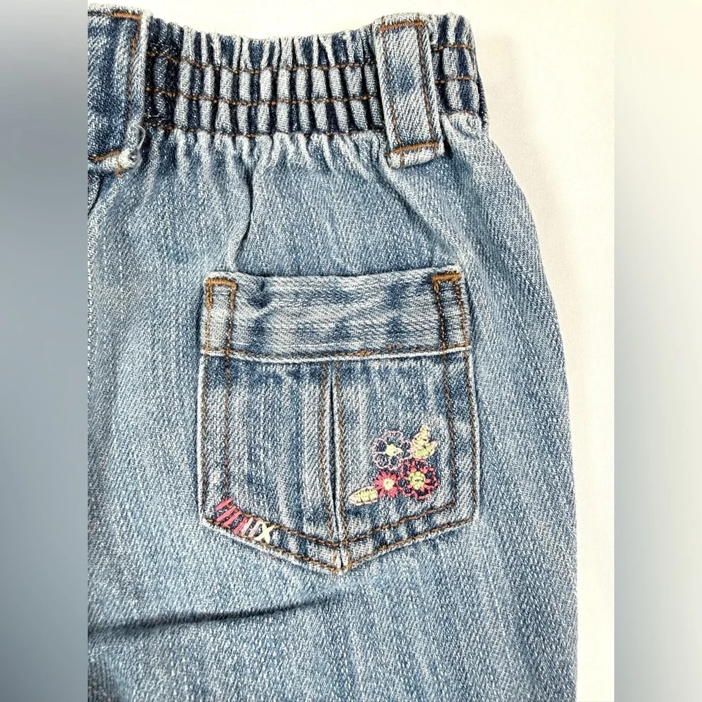 VINTAGE OSHKOSH BGOSH Toddler Girl‎ Jeans Floral 18M Cottagecore 90s Y2K Classic